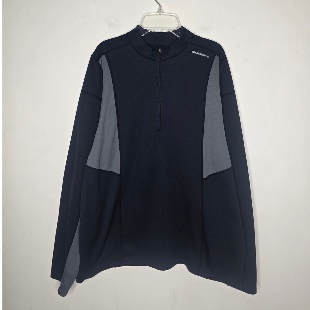 Sugoi black grey fleece lined long sleeve 1/4 zip pullover jacket - XL